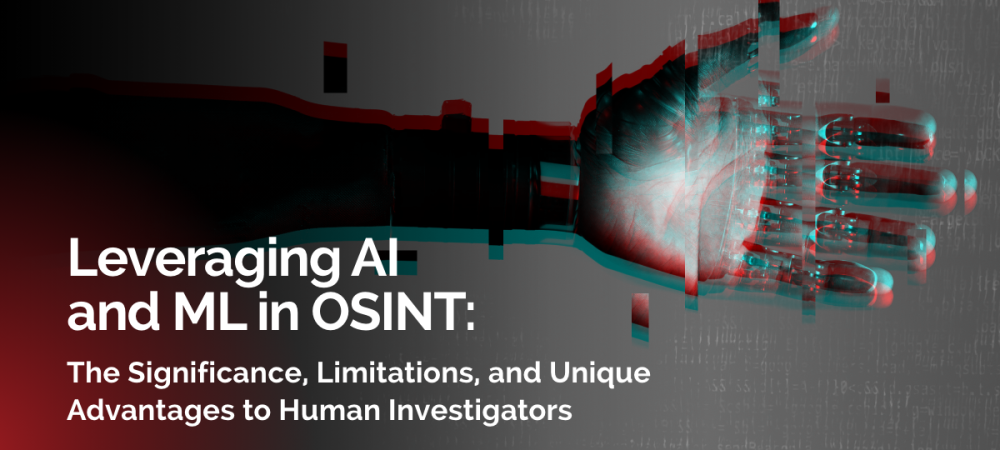 AI is effective for large scale data collection but human decision-making is necessary for data interpretation in OSINT investigations.