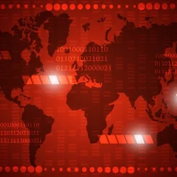World map in red
